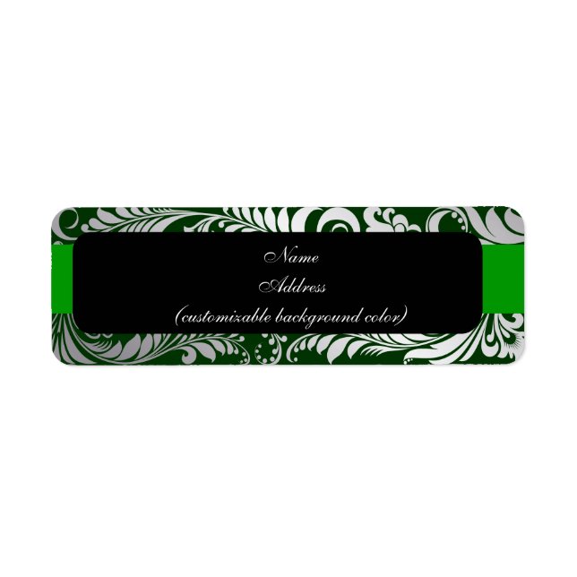 PixDezines Bellissimo Damask faux argent/vert (Devant)