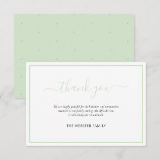 PixDezines Bereavement Thank You, Mint Green Invitation