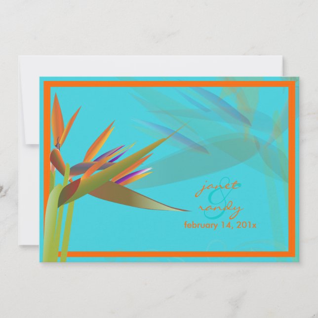 PixDezines Bird of Paradise/DIY background colour! Invitation (Front)