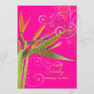 PixDezines Bird of Paradise+swirls/DIY colours Invitation