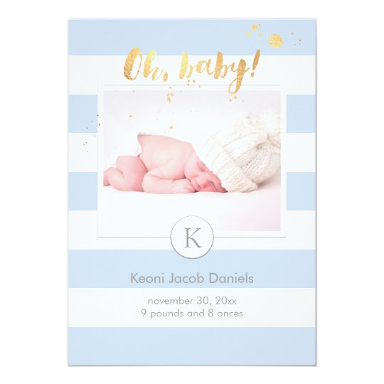 PixDezines birth announcement/DIYcolor stripes Card