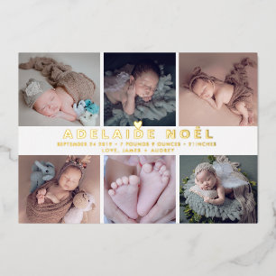 PixDezines Birth Announcement Gold