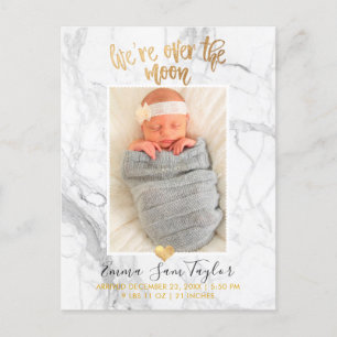 PixDezines Birth Announcement/Over the Moon Announcement Postcard