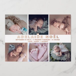 PixDezines Birth Announcement Rose Gold