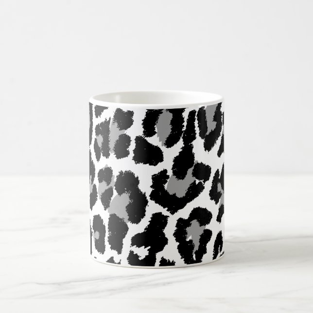 PixDezines black and white leopard print Coffee Mug (Center)
