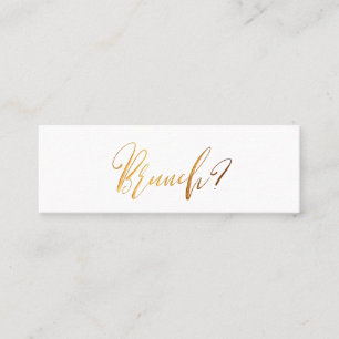 PixDezines Black+Faux Gold Brunch Date Cards