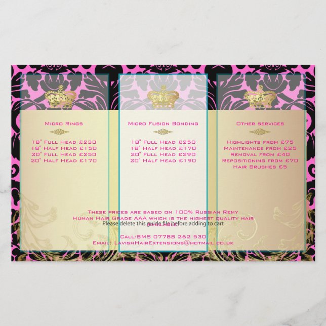 PixDezines black flora damask/diy backgorund colou Flyer (Front)