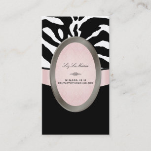 PixDezines Black, Pink, White Zebra stripes Business Card