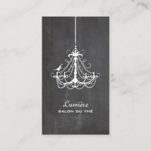 PixDezines  Black+White Chandelier Chalkboard Business Card