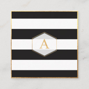 PixDezines BLACK+WHITE STRIPES/DIY COLOR Square Business Card