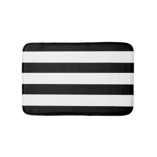 PixDezines black/white stripes/diy colour Bath Mat