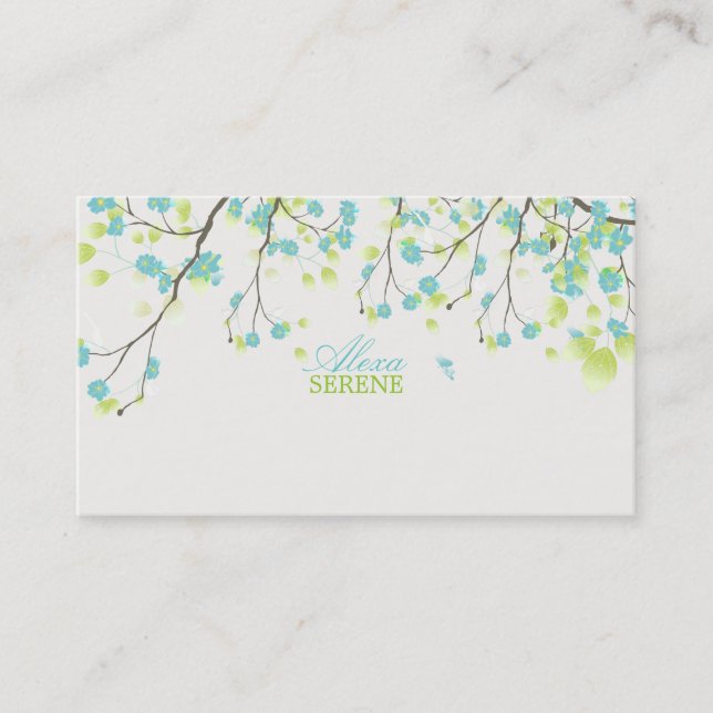 PixDezines blossoms/diy background colour Business Card (Front)
