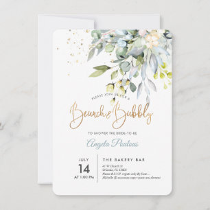 PixDezines Blue Gum Eucalyptus Brunch+Bubbly Invitation