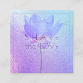 PixDezines Blue Lotus Share the Love Square Business Card