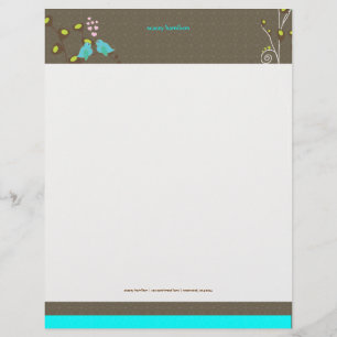 PixDezines Blue Love Birds Letterhead