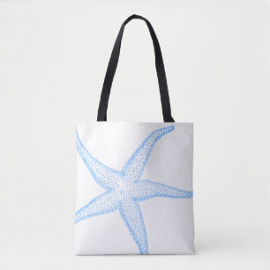 PixDezines Blue Starfish /DIY background colour Tote Bag
