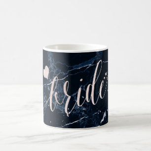 PixDezines Blush Bridesmaid Script Navy Marble Coffee Mug