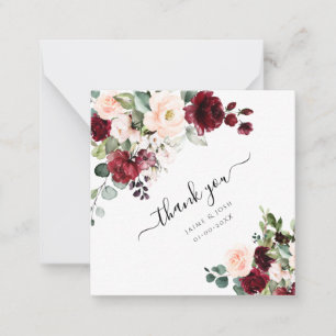 PixDezines Blush Burgundy Watercolor Flowers Card