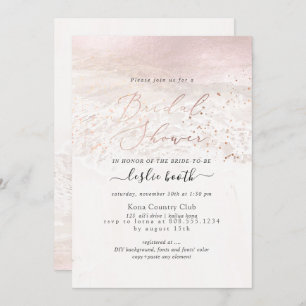 PixDezines Blush Coastal/Shoreline Bridal Shower Invitation