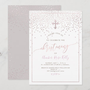 PixDezines Blush Confetti/Christening/DIY Colour Invitation