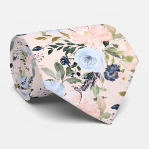 PixDezines Blush Dusty Blue H2 Botanical Tie