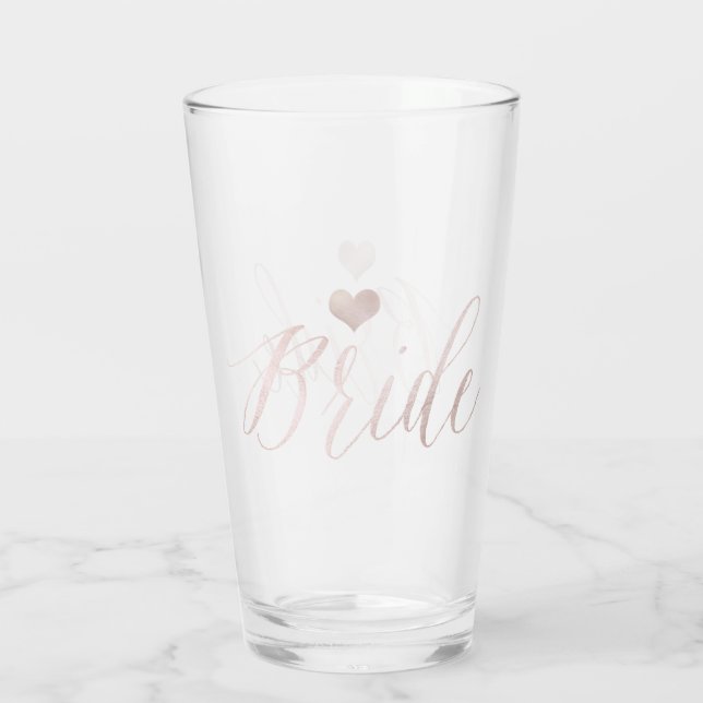 PixDezines BLUSH PINK, BRIDE Glass (Back)