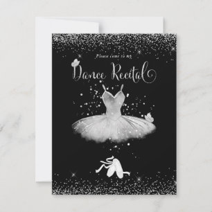 PixDezines Blush Tutu n Butterflies Dance Recital Invitation