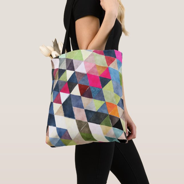 PixDezines Boho Geometric / Triangles Pattern Tote Bag (Close Up)