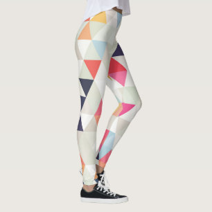 PixDezines Boho Watercolor Geometric/Triangles Leggings