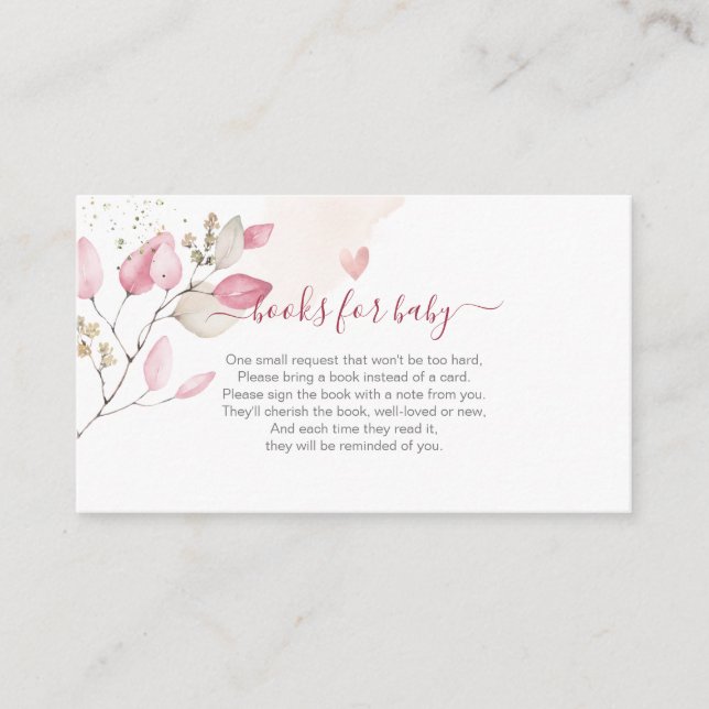 PixDezines Book Request, Blush Gum Eucalyptus Enclosure Card (Front)