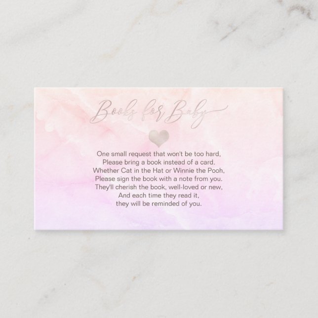 PixDezines Book Request, Blush Heart+Marble Enclosure Card (Front)