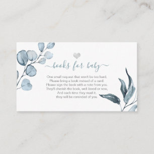 PixDezines Book Request, Dusty Blue Eucalyptus Enclosure Card
