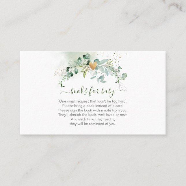 PixDezines Book Request Watercolor Eucalyptus Encl Place Card (Front)