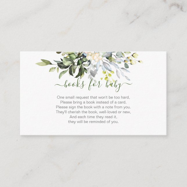 PixDezines Book Request, Watercolor Lush Greenery Enclosure Card (Front)