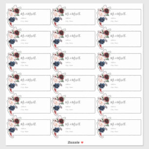 PixDezines Bourgogne Rose  individuel Étiquette d'