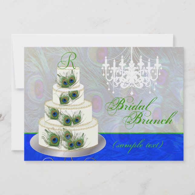PixDezines bridal brunch/diy event/peacock cake Invitation (Front)