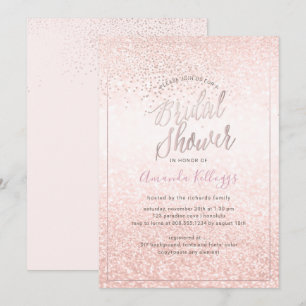 PixDezines Bridal Shower Blush Pink Confetti Invitation