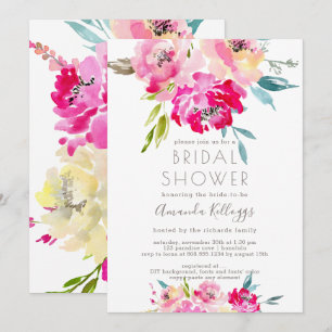 PixDezines Bridal Shower Watercolor Peonies Invitation