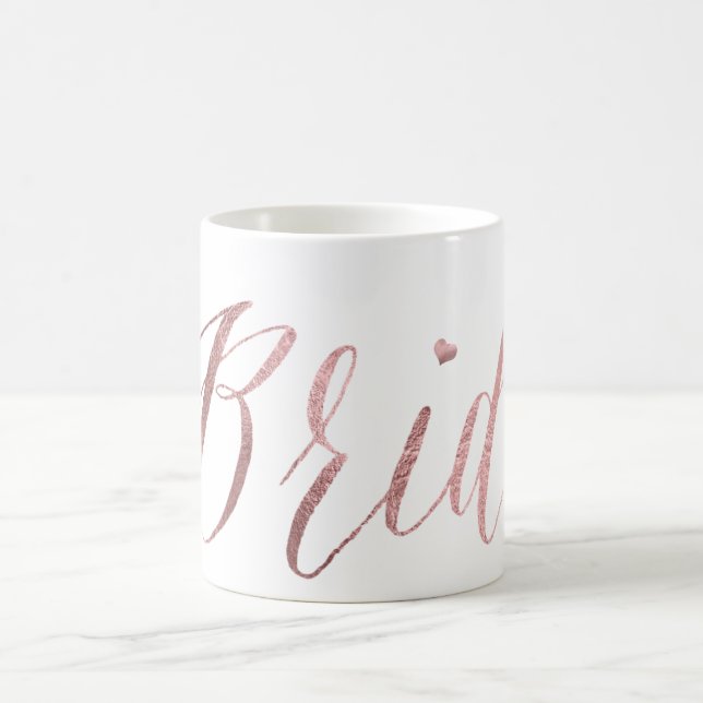 PixDezines Bride/Faux Rose Gold/Modern Script Coffee Mug (Center)