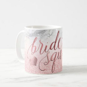 PixDezines Bride Squad/Faux Rose Gold Script Coffee Mug