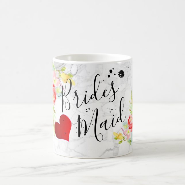 PixDezines Bridesmaid/Floral Watercolor Coffee Mug (Center)