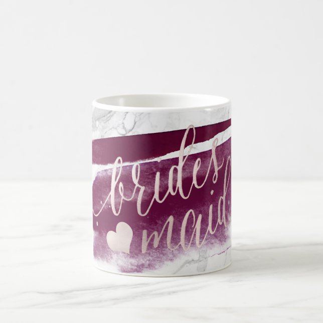PixDezines Bridesmaid|Marble Blush Pink Script Coffee Mug (Center)