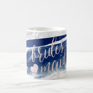 PixDezines Bridesmaid Marble Blush Pink Script Coffee Mug