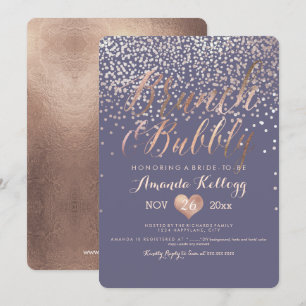 PixDezines Brunch & Bubbly Dazzled in Rose Gold Invitation