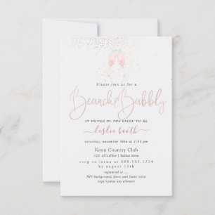 PixDezines Brunch+Bubbly Pink Champagne Invitation