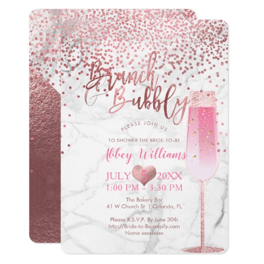 PixDezines Brunch N Bubbly/Rose Gold/Confetti Card