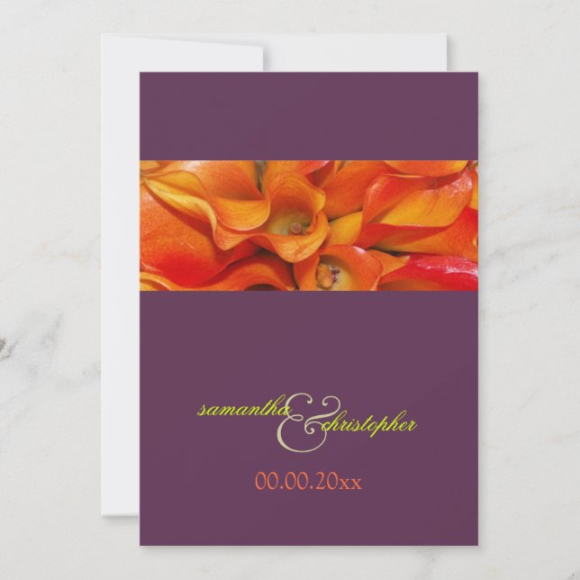 PixDezines BURNT ORANGE CALLA LILIES/DIY BCKGRND Invitation (Front)