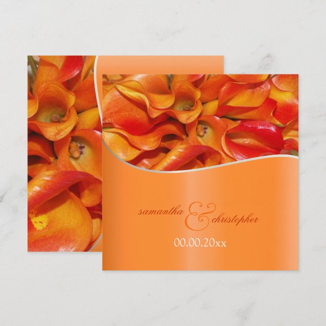 PixDezines BURNT ORANGE CALLA LILY INVITATIONS (Front/Back)