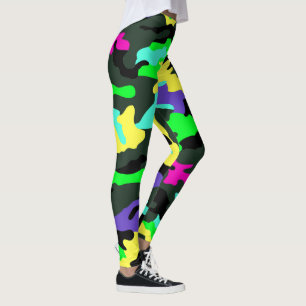 PixDezines Camo, Flashy Neon Leggings