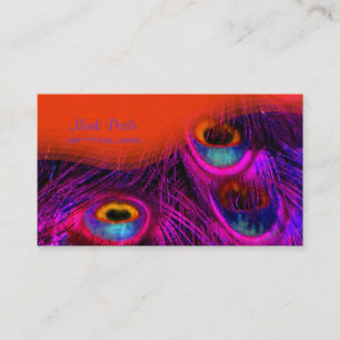 PixDezines cartes de visite de plumes Peacock